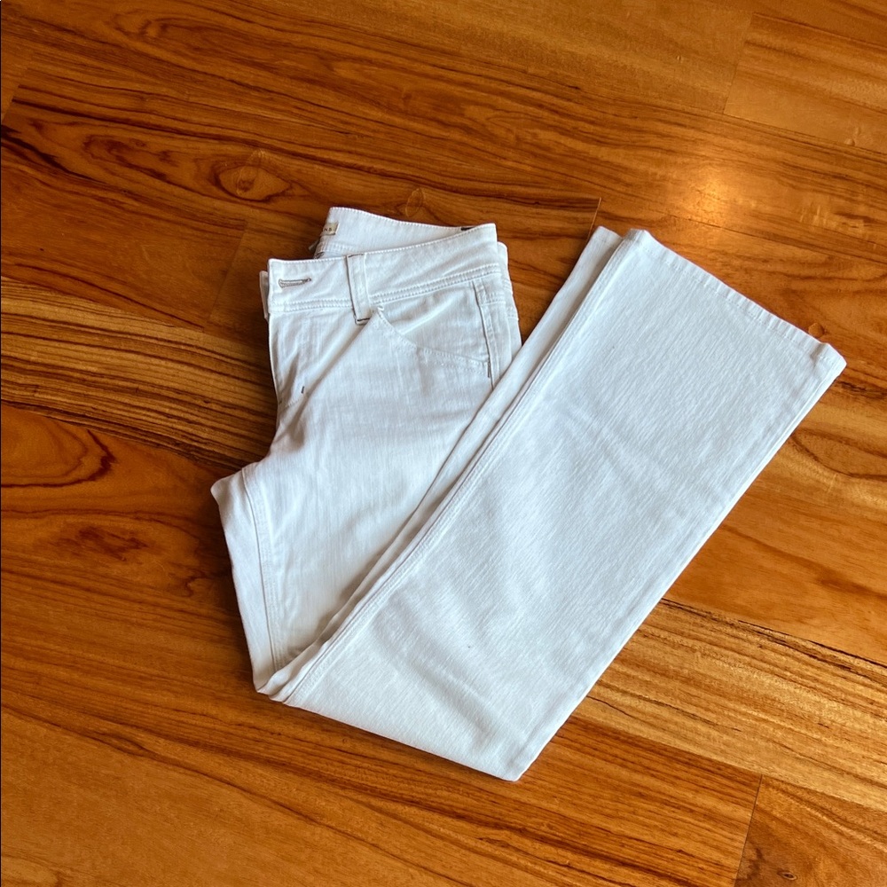 CAbi Women's Cream Straight Leg Jeans